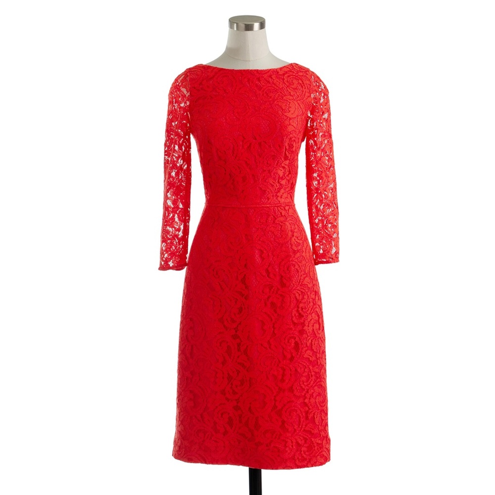 J. Crew Red Lace Dress